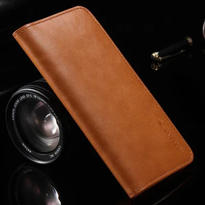 FLOVEME Magnetic Long Leather Wallet Slim & Stylish Money Mobile Card Holder Wallet for Men