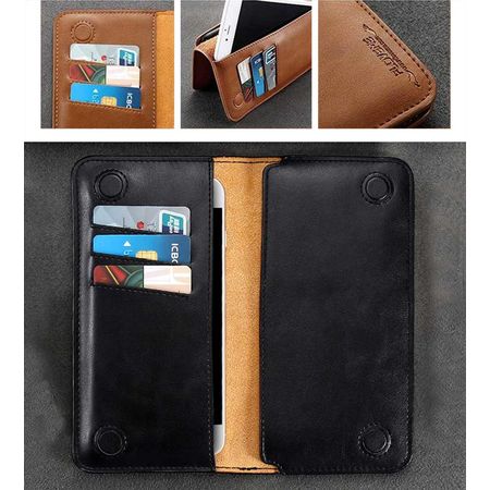 FLOVEME Magnetic Long Leather Wallet Slim & Stylish Money Mobile Card Holder Wallet for Men