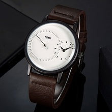 Tomi Dual Time Men Luxury Leather Strap Watch