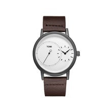 Tomi Dual Time Men Luxury Leather Strap Watch